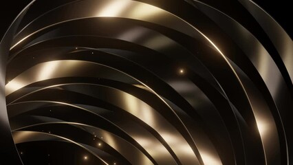 Wall Mural - circles geometric stripe gold luxury background with particles glowing, 4k resolution