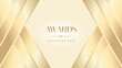 © ALLuxury - Pastel cream gold award graphic background. Modern glitter template sparkling elegant luxury premium corporate abstract design.