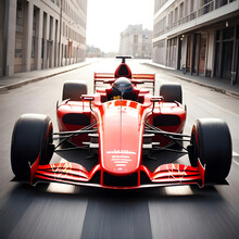 Formula Car Racing In Street Circuit Ai Generated