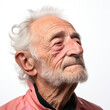 © GraphicsRF - A refined studio headshot of an 85-year-old Caucasian man lost in thought.