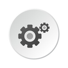 Wall Mural - Vector gear icon, gears sign on white