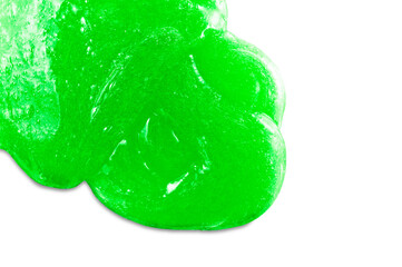 Mucus and liquid isolated on transparent background. Toy for children. Green. PNG.