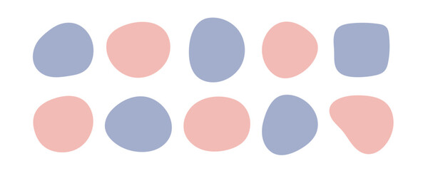 Wall Mural - かわいい抽象的なゆるゆるフレーム  流体シェイプ　流動体　Set of cute abstract shapes.Vector loose frame.