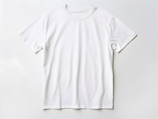 A Blank White plain T-shirt on white background