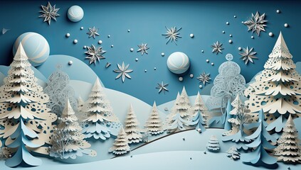 Wall Mural - christmas, celebrate, festive, snowflake, dining, friendship, luxury, seasonal, snow, tradition. christmas is coming to celebrate. snow and snowflake fallen, pine and red pine tree stand snow night.