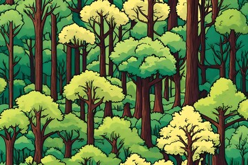 forest in the morning generated by AI technology