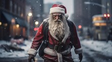 Portrait Of A Evil Santa Claus, Christmas Man