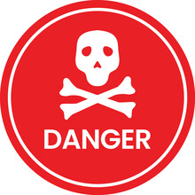 Sign With Skull. Red Warning Sign