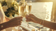 © Viks_jin - Two beautiful woman with glasses of champagne on yacht.  People holding glasses of champagne making a toast. Celebration, Vacation, travel, sea and friendship concept. Closeup.