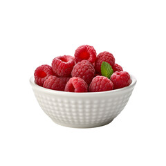 Wall Mural - Fresh Raspberries in a Bowl Isolated on Transparent Background