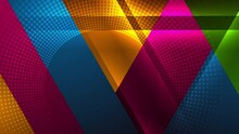 Colorful Glossy Geometrical Backgroud With Halftone Dotted Circles. Seamless Looping Motion Design. Video Animation Ultra HD 4K 3840x2160
