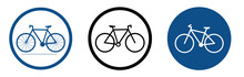 A Set Of Bicycle Parking Place Icons. A Sign Allowing Cycling And Its Parking On A Special Territory.  EPS10