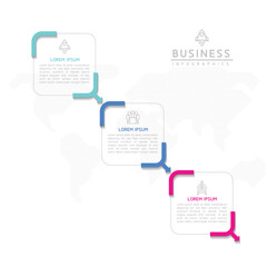 Wall Mural - Vector infographic business presentation template with circular interconnection with 3 options.