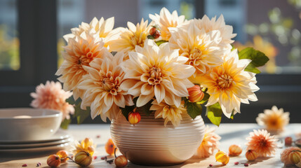 Wall Mural - Beautiful autumnal bouquet in garden.