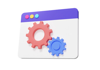 website development floating isolated. coding language gears software developer concept. bug system 