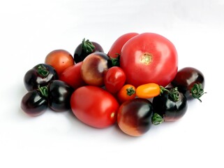 Wall Mural - various multicolor tomatoes for salads close up