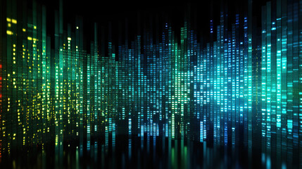 Binary code pattern, digital technology background, abstract matrix. Generative Ai