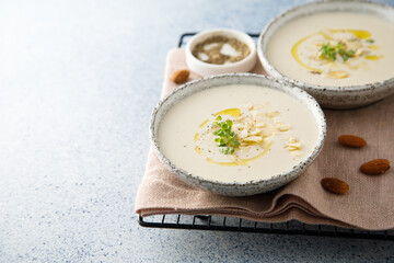 Canvas Print - Traditional homemade cold almond soup