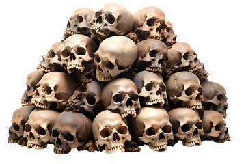 pile of skull isolated on transparent background PNG