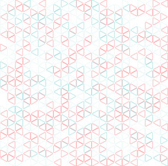 Sticker - Abstract geometric background with blue and pink color tone triangle shapes.