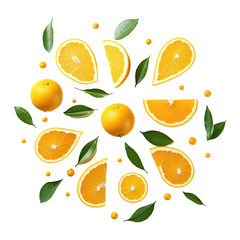 Sticker - Fresh exotic fruits arranged like arrows on a transparent background