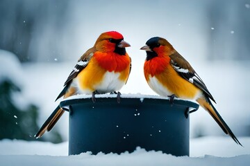 Poster - robin in snow