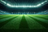 Fototapeta Sport - Soccer Stadium, An imaginary stadium is rendered. AI Generated