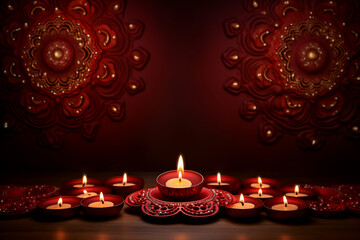 Wall Mural - Diwali concept background. Diwali Indian festival. Diwali Hindu festival