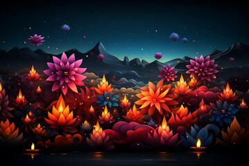 Wall Mural - Diwali concept background. Diwali Indian festival. Diwali Hindu festival