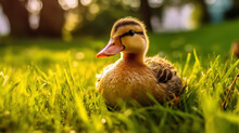 Brown Duck On Green Grass During Daytime In Park Selective Focus