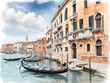 水彩画背景_世界旅行_イタリア_ヴェネツィア_05