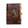 Vintage Leather Travel Journal Isolated on Transparent Background PNG