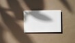 © Eggy - Business Cards Stack Mockup for Branding and Logo with Window Soft cast Light Plant Shadow, Single Business card for Design Template
