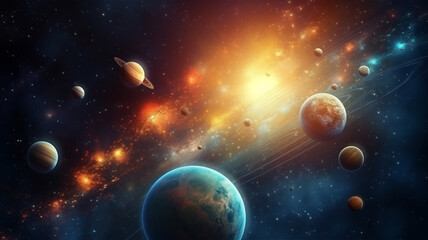 Wall Mural - Solor system background. Generative AI