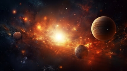 Wall Mural - Solor system background. Generative AI