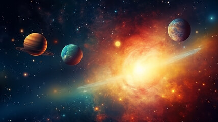 Wall Mural - Solor system background. Generative AI