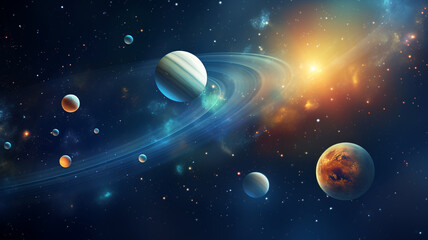 Wall Mural - Solor system background. Generative AI
