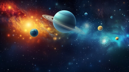 Wall Mural - Solor system background. Generative AI