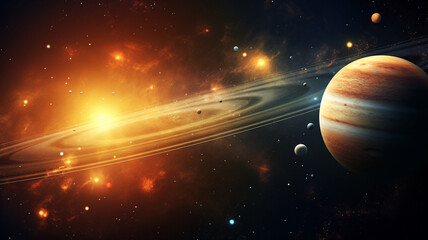Wall Mural - Solor system background. Generative AI