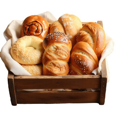 Five loaves in a box transparent background