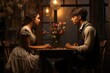 © nataliya_ua - young couple in love sitting at the table