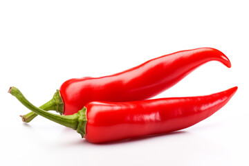Canvas Print - Hot red chili pepper isolated on a white background. Spicy chili pepper. Generative AI