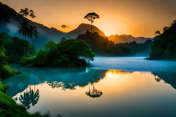 Canvas Print - lake in mountains