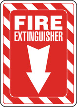 Fire Extinguisher Sign With Arrow Isolated Vector