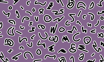 Fun color line doodle pattern. Creative abstract squiggle style drawing background.