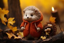 Hedgehog Toy In The Garden