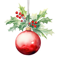 Wall Mural - Christmas illustration with red ball