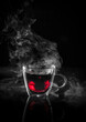 Red hot tea black background