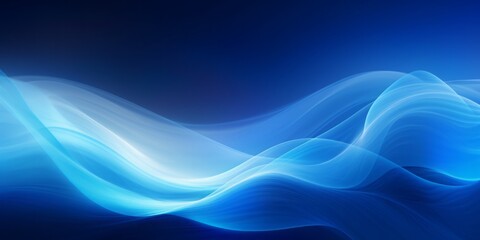 Fototapete - Abstract Blue Wave Wallpaper in a Contemporary Precisionist Style