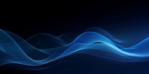 Fototapete - Abstract Blue Wave Wallpaper in a Contemporary Precisionist Style
